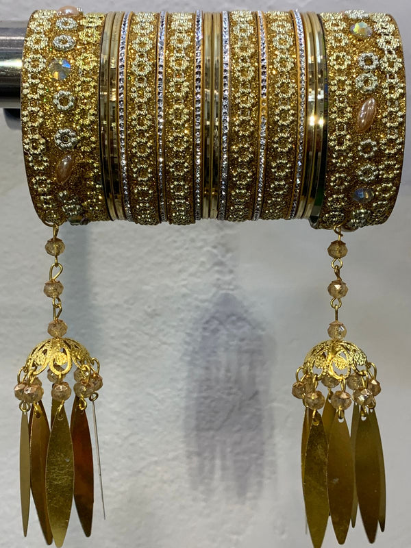 Gajra velvet glass bangles set for girls
